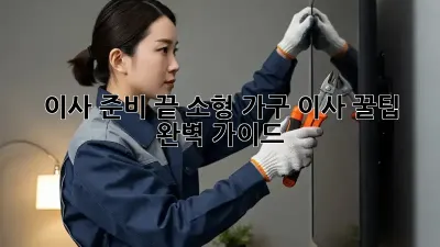 이사 준비 끝! 소형 가구 이사 꿀팁 완벽 가이드